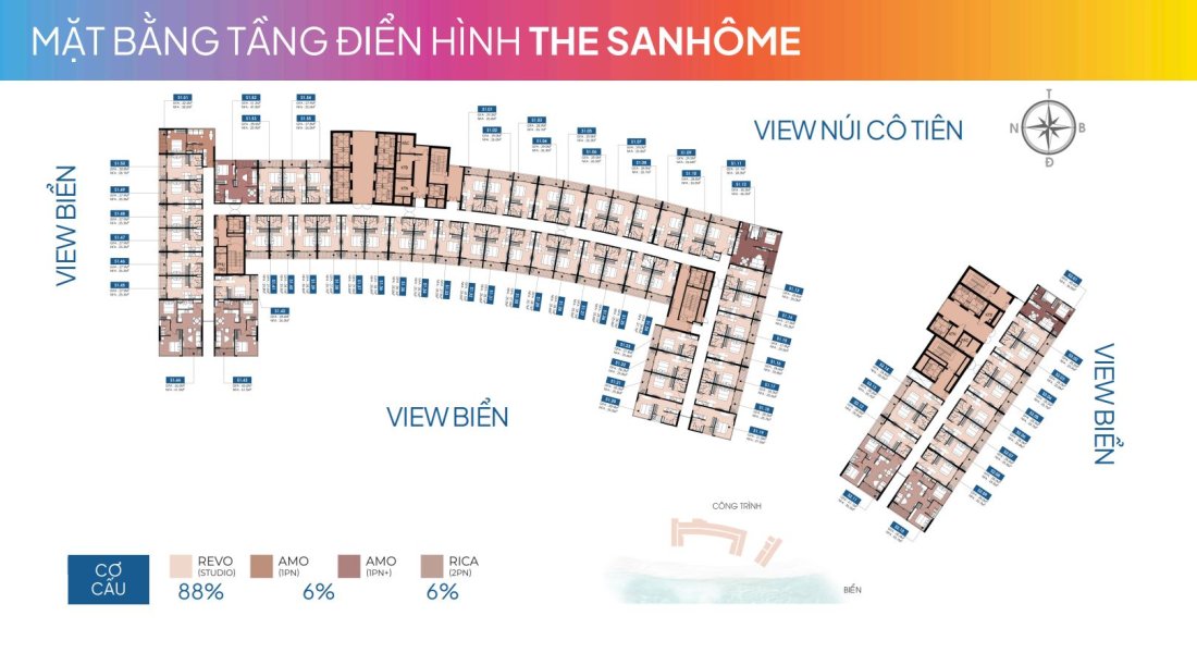 Mặt bằng tầng điển hình Sanhhome